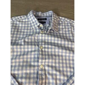 Banana Republic Camden Fit Custom 078 Wash Shirt Gingham Blue XL